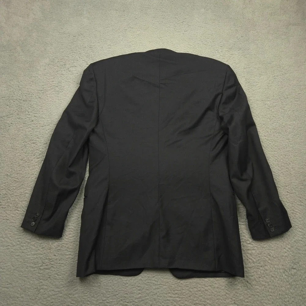 Ermenegildo Zegna Super 100s Wool Blazer IT54 Black Made Italy Sport Coat